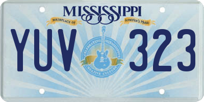 MS license plate YUV323