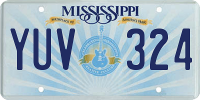 MS license plate YUV324