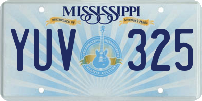 MS license plate YUV325