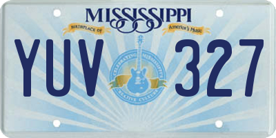 MS license plate YUV327