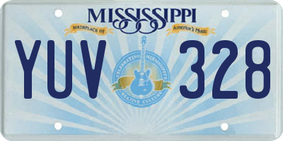 MS license plate YUV328