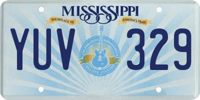 MS license plate YUV329