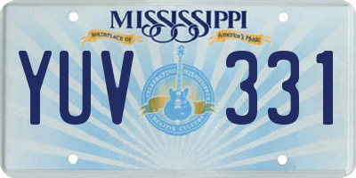 MS license plate YUV331