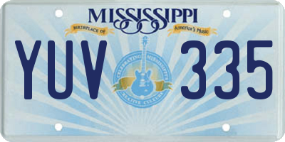 MS license plate YUV335