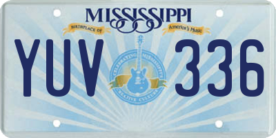 MS license plate YUV336
