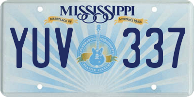 MS license plate YUV337