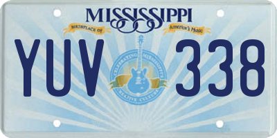 MS license plate YUV338