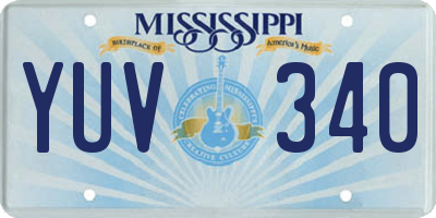 MS license plate YUV340