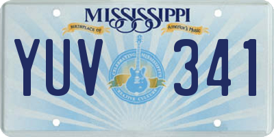 MS license plate YUV341