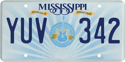 MS license plate YUV342
