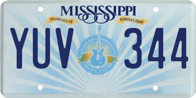 MS license plate YUV344