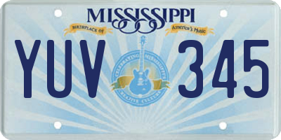 MS license plate YUV345