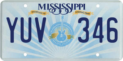MS license plate YUV346
