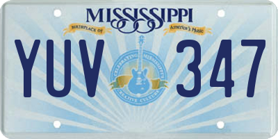 MS license plate YUV347