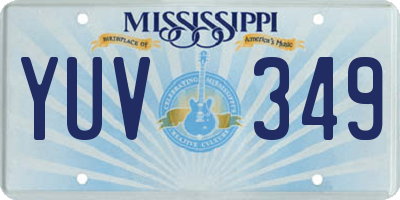 MS license plate YUV349