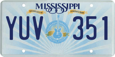MS license plate YUV351