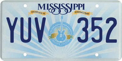 MS license plate YUV352