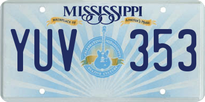 MS license plate YUV353