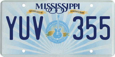 MS license plate YUV355