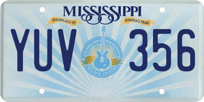 MS license plate YUV356
