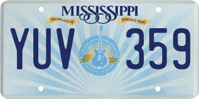 MS license plate YUV359