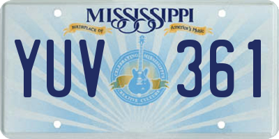 MS license plate YUV361