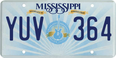 MS license plate YUV364