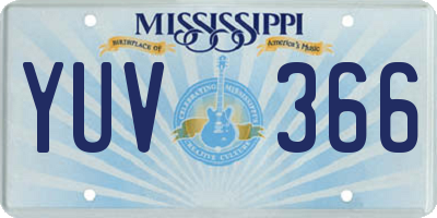 MS license plate YUV366