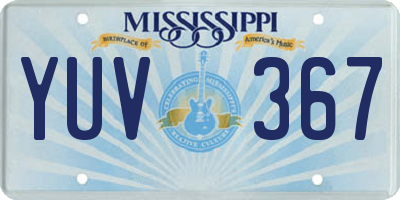 MS license plate YUV367