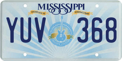 MS license plate YUV368