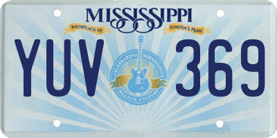MS license plate YUV369
