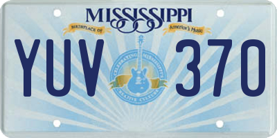 MS license plate YUV370