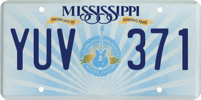 MS license plate YUV371