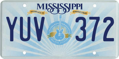 MS license plate YUV372