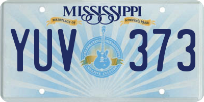 MS license plate YUV373