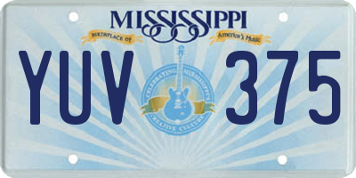 MS license plate YUV375