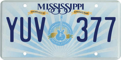 MS license plate YUV377