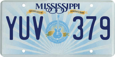 MS license plate YUV379