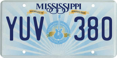 MS license plate YUV380