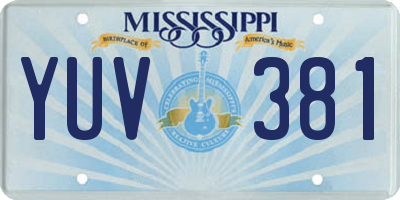 MS license plate YUV381
