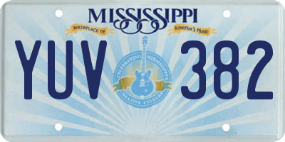 MS license plate YUV382