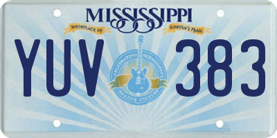 MS license plate YUV383