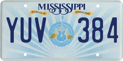 MS license plate YUV384