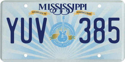 MS license plate YUV385