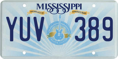 MS license plate YUV389