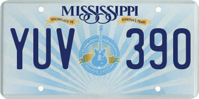 MS license plate YUV390