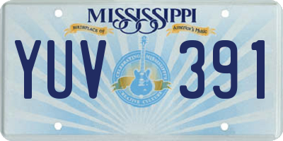 MS license plate YUV391