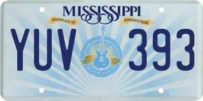 MS license plate YUV393
