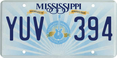 MS license plate YUV394