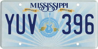 MS license plate YUV396